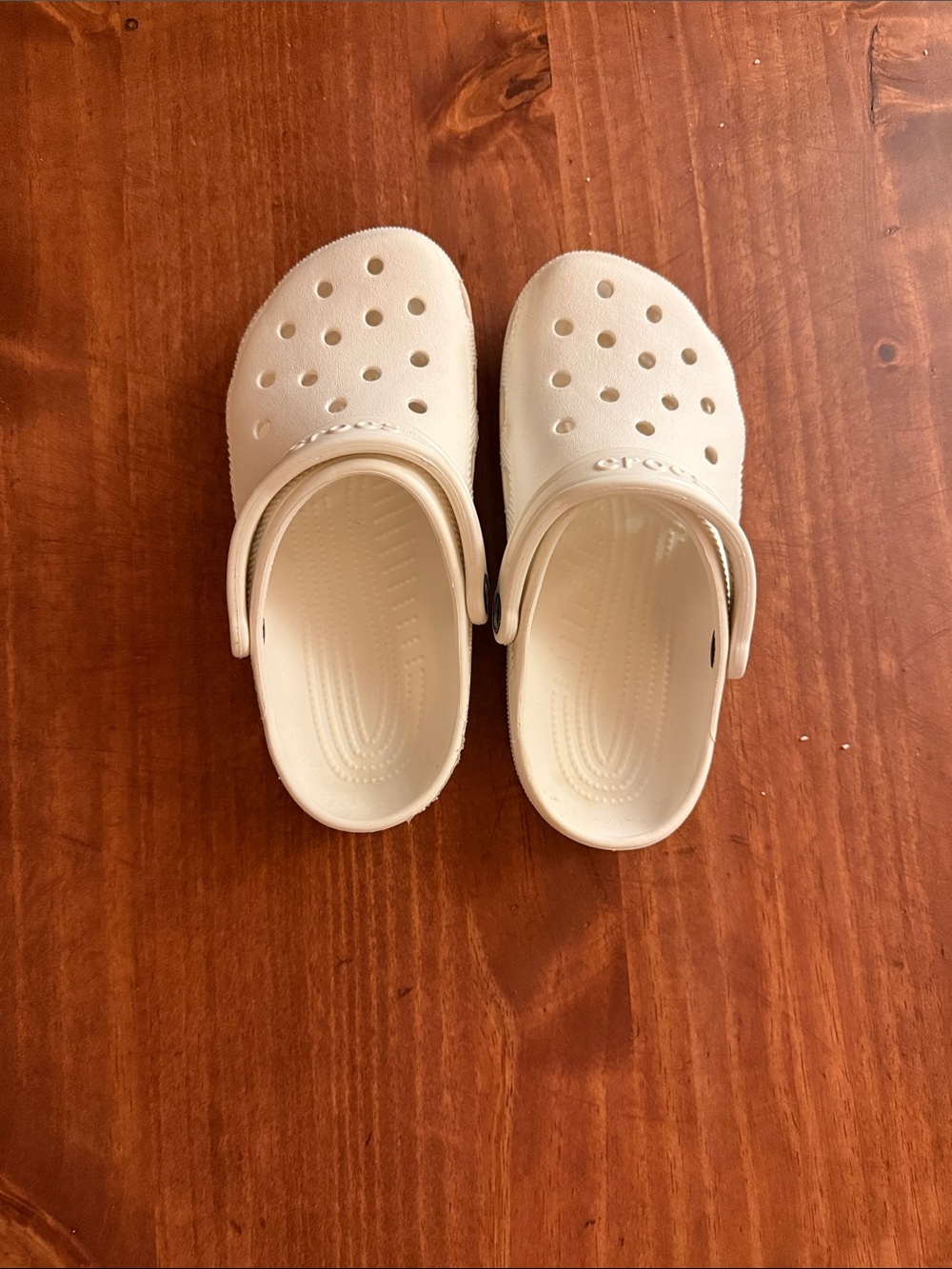 CROCS Kids White Classic Clog with Heel Strap Size Junior’s 4